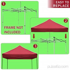 STRONG CAMEL Ez pop Up Canopy Replacement Top instant 10'X10' gazebo EZ canopy Cover patio pavilion sunshade plyester- Brown Color 564102226